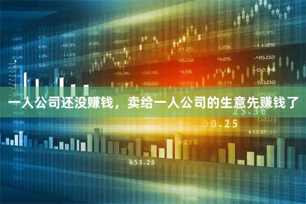 一人公司还没赚钱，卖给一人公司的生意先赚钱了